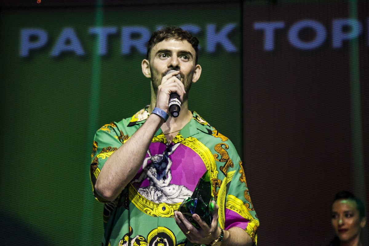 Patrick Topping on stage with his DJ Award